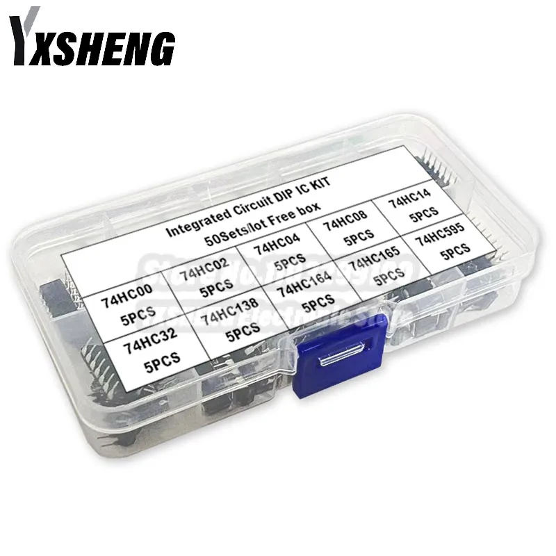 50PCS/LOT Electronic Component Assortment Kit Free Box 74HC00 74HC02 74HC04 74HC08 74HC14 74HC32 74HC138 74HC164 74HC165 74HC595