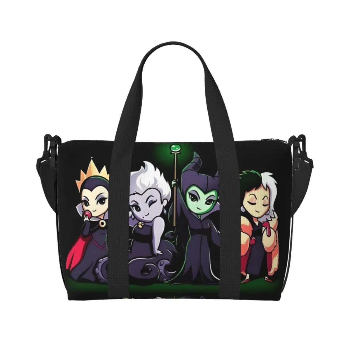 

Custom Villains Women Groceries Shopping Tote Bags Women Big Capacity Wicked People Malicious Queen Gym Beach Travel Bags