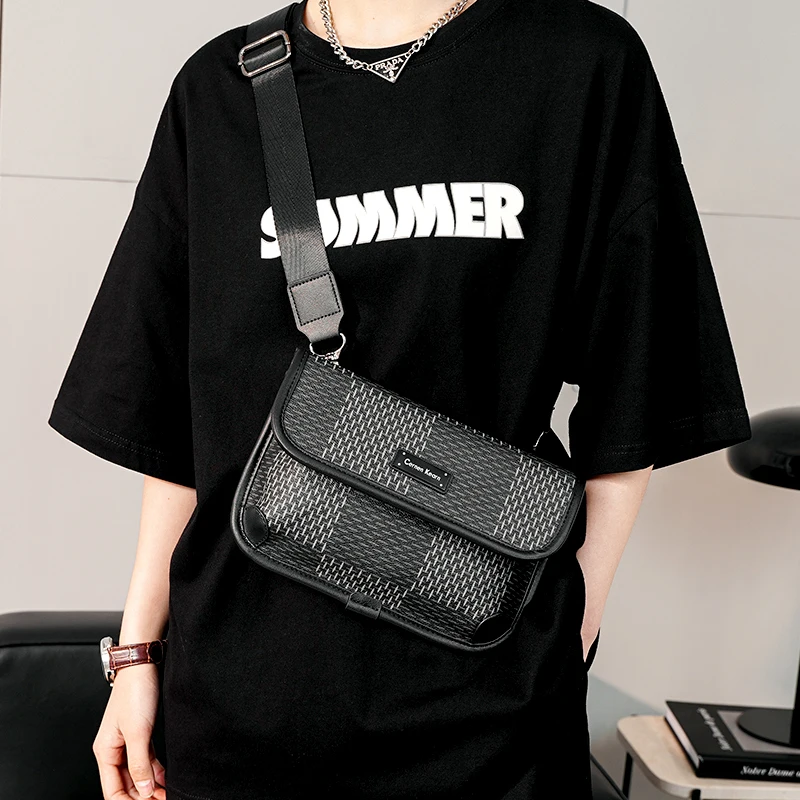 

New Men Bag Geometry Fashion Envelope Handbag For Boy Street Shoulder Crossbody Bags Male Punk Cool Boy Bags Women's Satchels