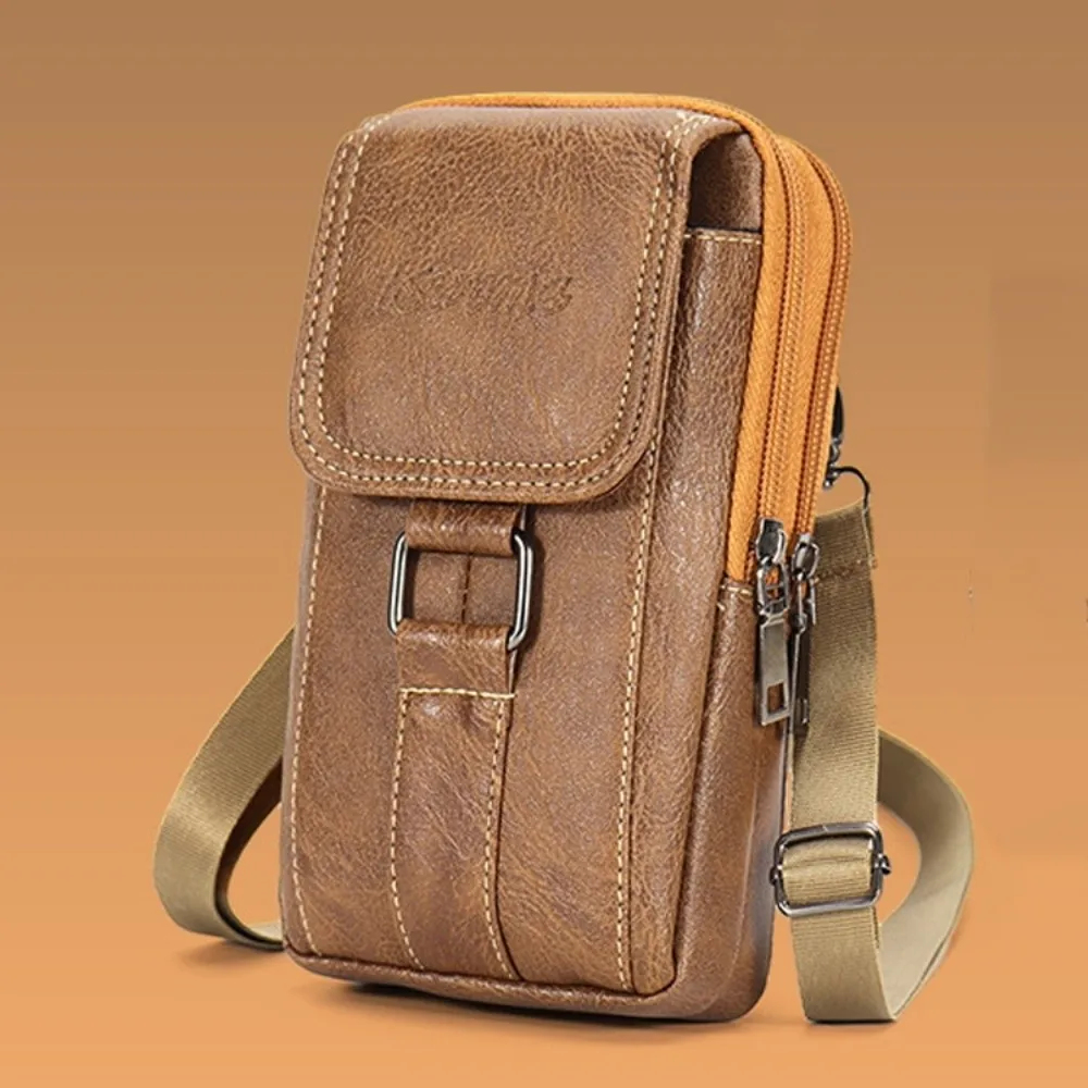 With Strap Mobile Phone Pouch Large Capacity Metal Buckle Phone Belt Clip Bag Universal Waterproof Phone Belt Hanging Pouch