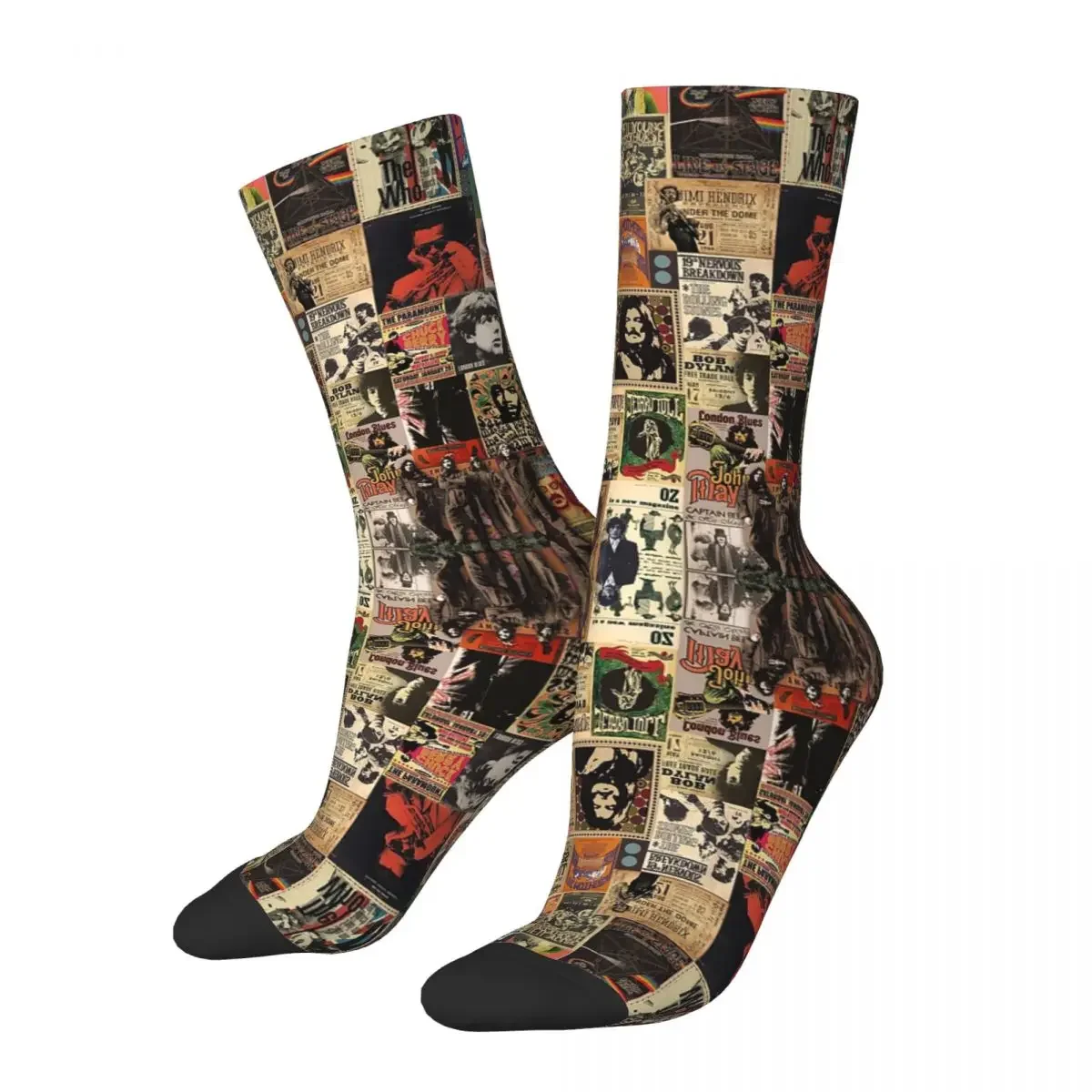 Calcetines de historias Rock N' Roll, medias súper suaves Harajuku, calcetines largos para todas las estaciones, accesorios para regalo de cumpleaños para hombre y mujer