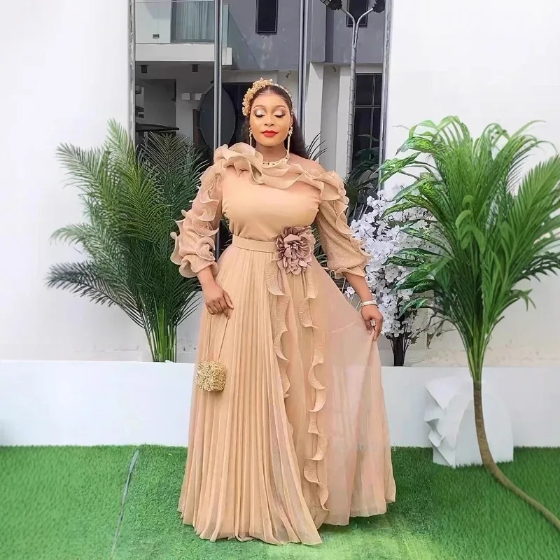 فساتين سهرة بمقاسات كبيرة للنساء فستان أفريقي فاخر متين أنيق لحفلات الزفاف فستان طويل ملابس أنقرة للسيدات