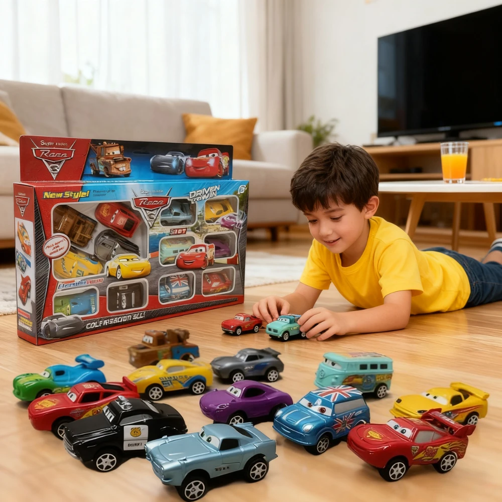 ديزني 12 قطعة/المجموعة بيكسار سيارة القوة الخلفية البرق ماكوين جاكسون 6 سنتيمتر العاصفة ماتر نموذج سيارة مرافقة لعب الاطفال هدايا عيد الميلاد #3