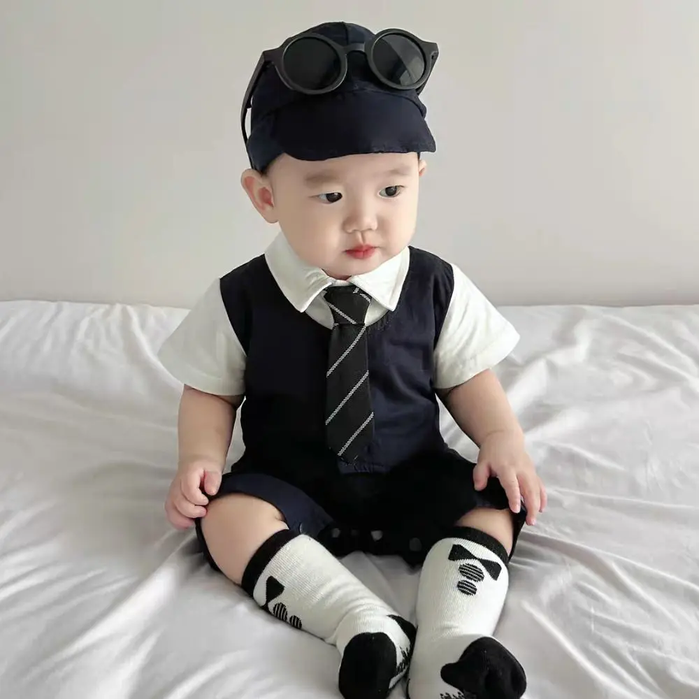 

False Two-piece Baby Jumper Romper Bodysuit Toddle Romper Infant Jumpsuit Cotton Fluffly Newborn Shorts Climb Suit Infant Wear