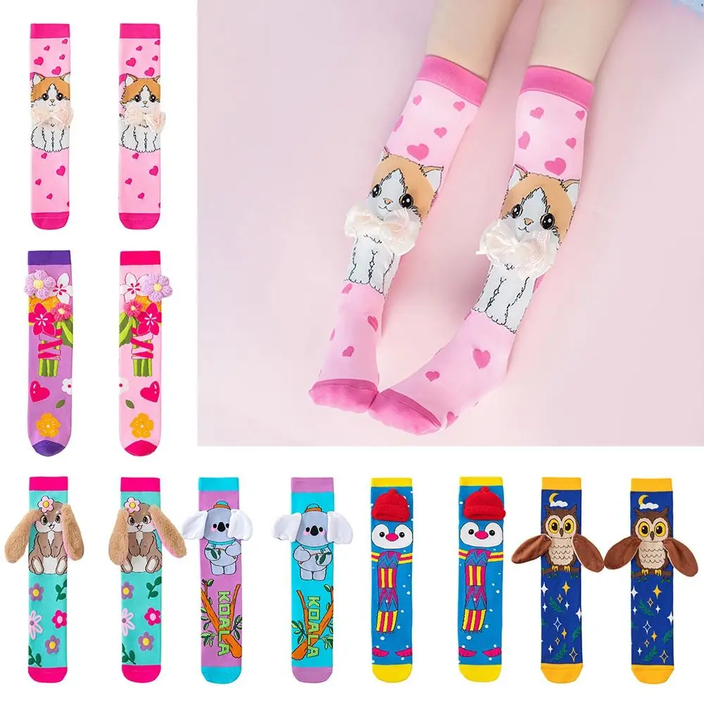 

New Cartoon Knee Socks Penguin Koala Long Socks No Heel Breathable 3D Kids Socks