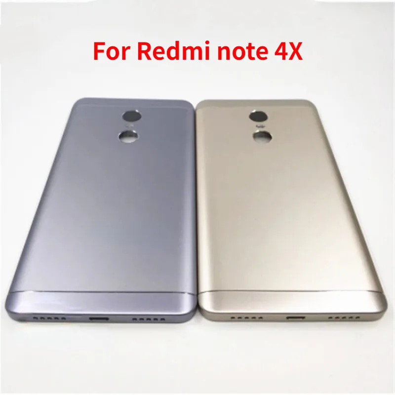 Sarung baterai belakang untuk Xiaomi Redmi Note 4X, pelindung pintu dengan tombol daya Volume