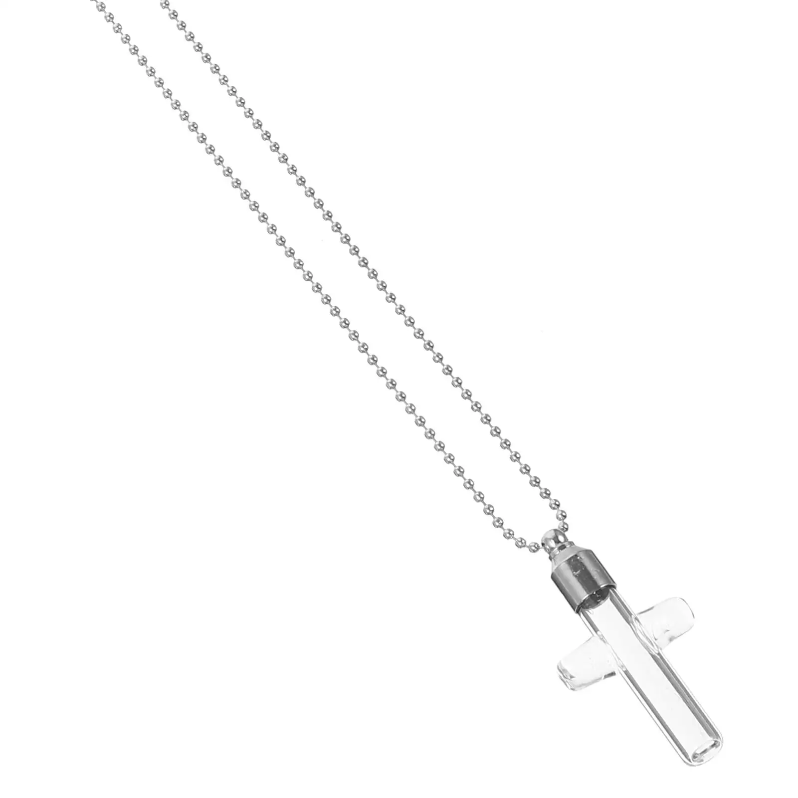 Transparant kruis hanger ketting roestvrij staal glazen flesje opent crematie as aandenken gedenkteken sieraden geschenken