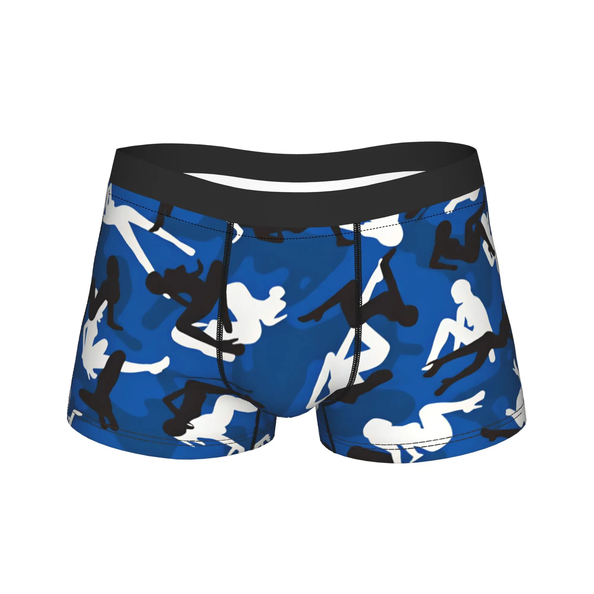 Sexy Woman Silhouette Camo Navy Blue Underwear  Breathable Panties Printing Shorts Briefs For Man Pouch Oversize Boxer Shorts
