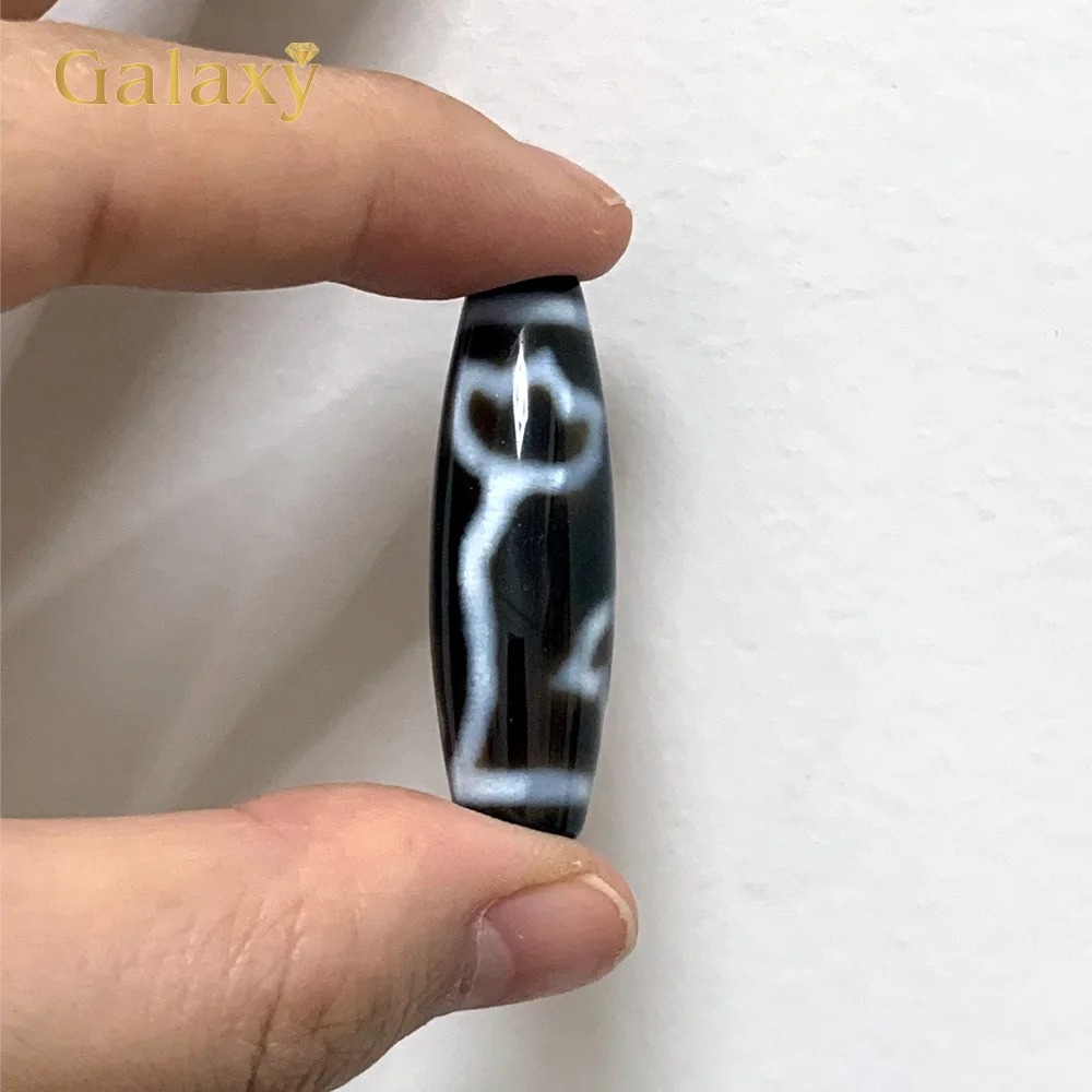 الصف AAA التبت Dzi العقيق الطبيعي الخرز لصنع Diy بها بنفسك مجوهرات أساور قلادة البيضاوي لوتس ونغمتين 12x38 مللي متر جودة عالية