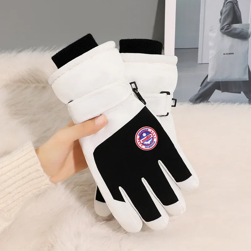 الشتاء الرجال والنساء قفازات التزلج يندبروف الدافئة مقاوم للماء شاشة تعمل باللمس الصوف المضادة للانزلاق قفازات التزلج على الجليد ركوب قفازات التزلج