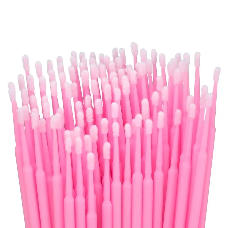 500PCS Tamponi di cotone Micro applicatori Pennello per trucco e cura personale Pennello cosmetico Micro tamponi per estensioni delle ciglia Nai