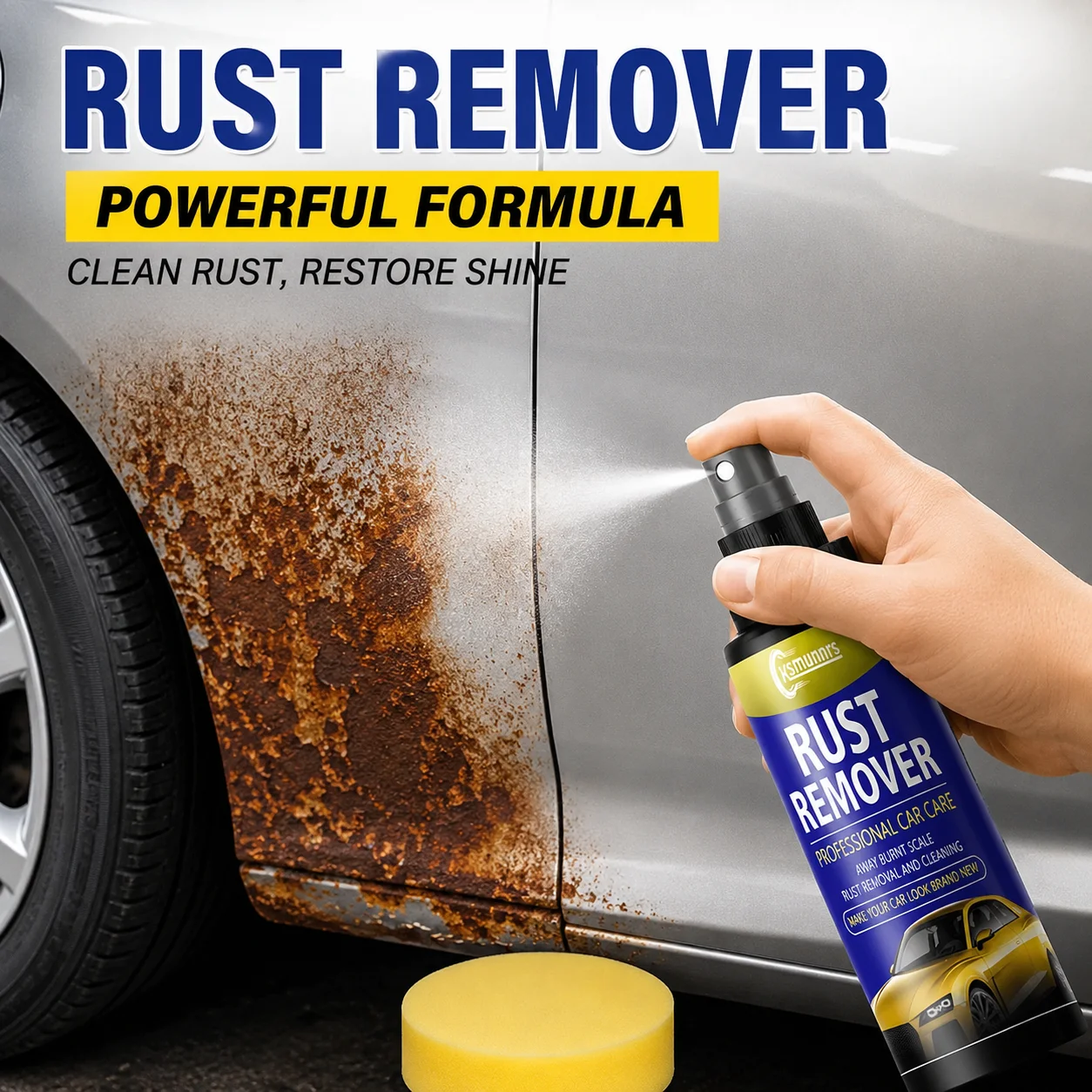 Metal Rust Remover Spray Fast Penetrating Rust and Oxidation Cleaner for Automotive and Household Use