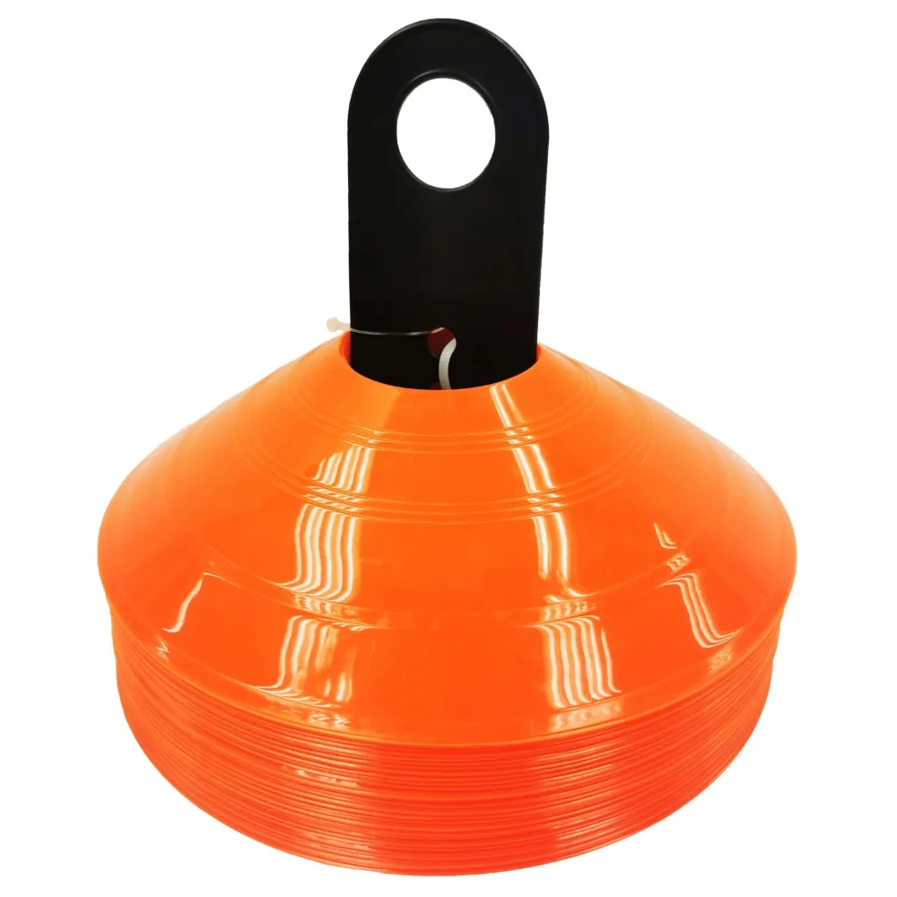 Orange Low-Profile Sports Training Cones, Low Profile, Flexible, 25 Piece, Plastic