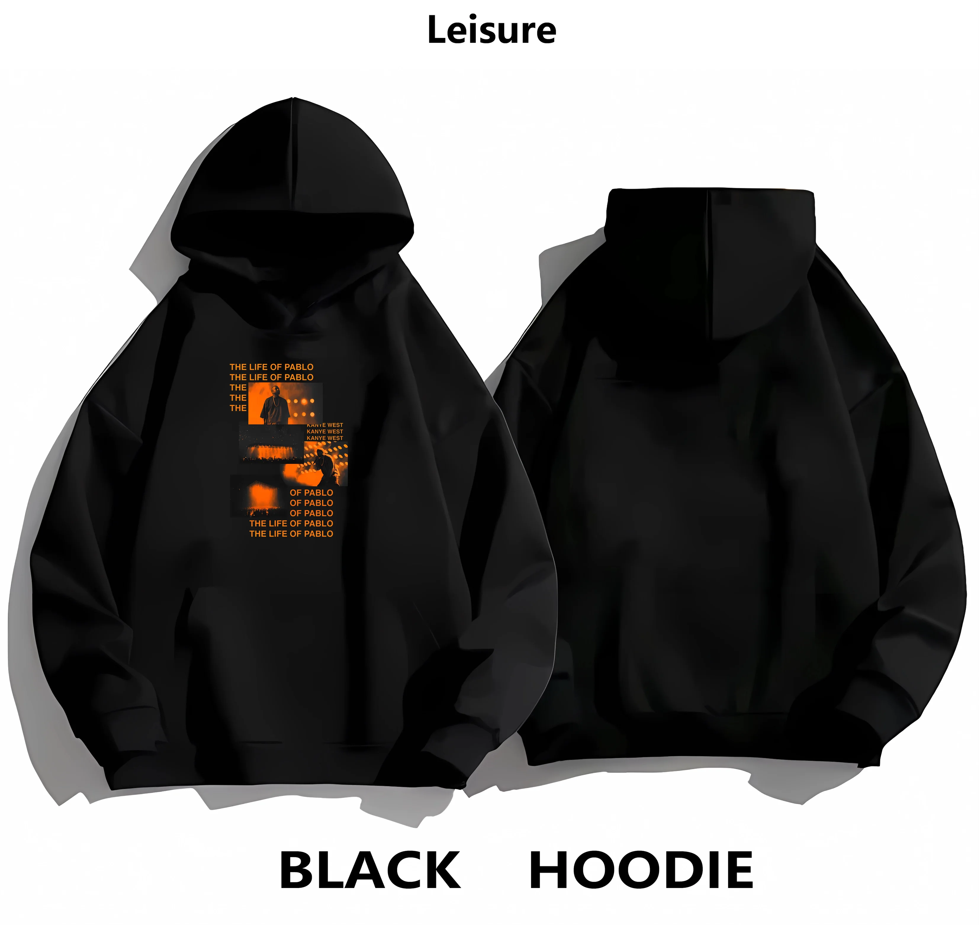 

Rapper Polyester Hoodie Album Graduation Graphic Men's Clothing Kanye West Casual Hip Hop Rap THE LIFE OF PABLO Women's hoodie