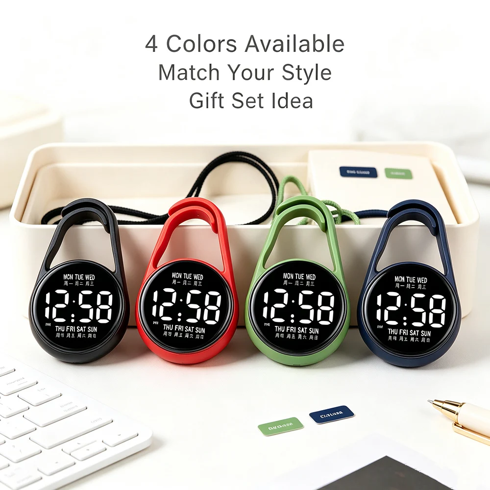 Fashion LED Electronic Hanging Watch Men Sports Night Light Large Display Backpack Pocket Women Watch For School And Travel