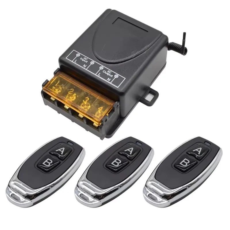 433MHz Wireless Fixed‑Code Remote Switch AC220V 30A 1CH Relay Receiver Transmitter Garage Door Light Control Tool