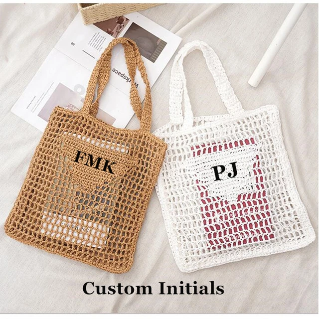 Custom Monogram Summer Beach Travel Bags Raffia Straw Wicker Totes Bag  Paris Fashion Women Woven Shopping Bag Hollow Out Handbag - Gift Boxes &  Bags - AliExpress