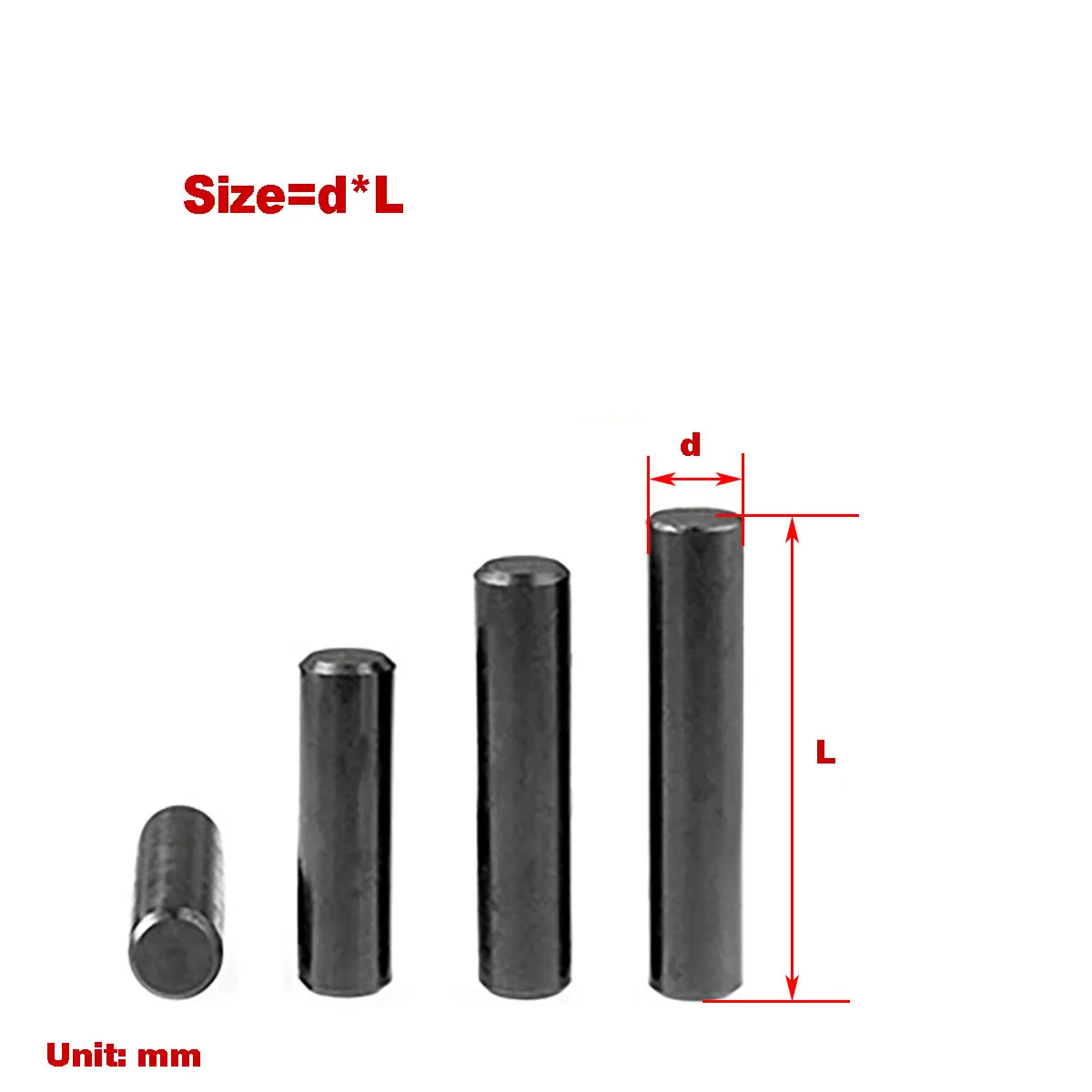 

Black 304 Stainless Steel Solid Pin / Cylindrical Pin / Locating Pin / Fixing Pin M1-M3