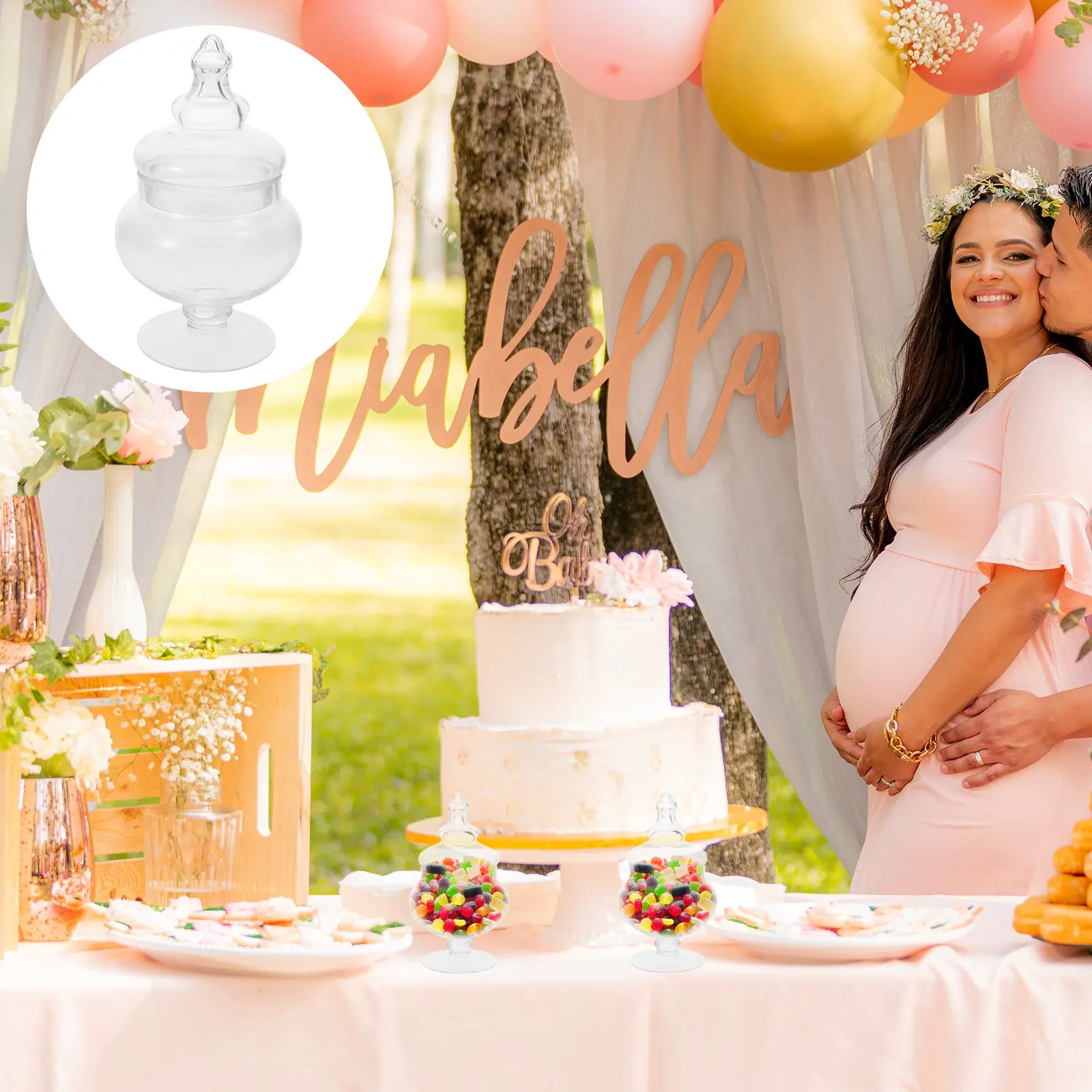 

Стеклянная банка с крышкой, прозрачная, герметичная, для хранения продуктов, кухонный контейнер для сухих продуктов, чая, конфет, закусок, круп, овса