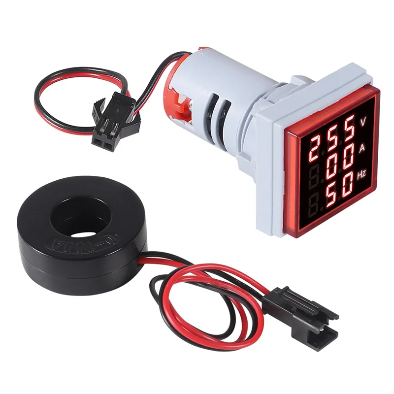 ABRB-3 個 3 In 1 60-500V 0-100A AC デジタル電流計電圧計、LED ディスプレイ電圧検出器電流テスターゲージ