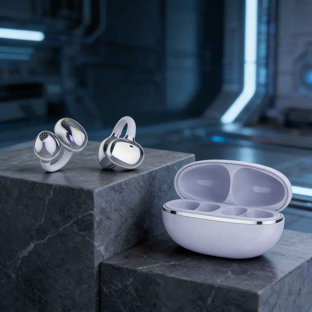 DM08 Clip-On Kabellose Bluetooth-Kopfhörer, High-Fidelity Stereo-Kopfhörer für Sport, Gaming & Musik