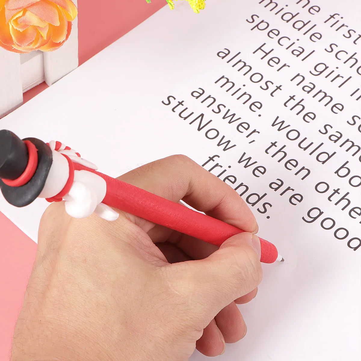 

6 Pcs Christmas Decoration Pen Xmas Patterns Design Office Lovely Cartoon Mini Theme Ballpoint Pens School Supplies