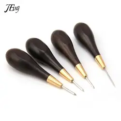 1pc Leather Stitching Awl Diamond Shape Ebony Blackwood & Brass Craft Tool