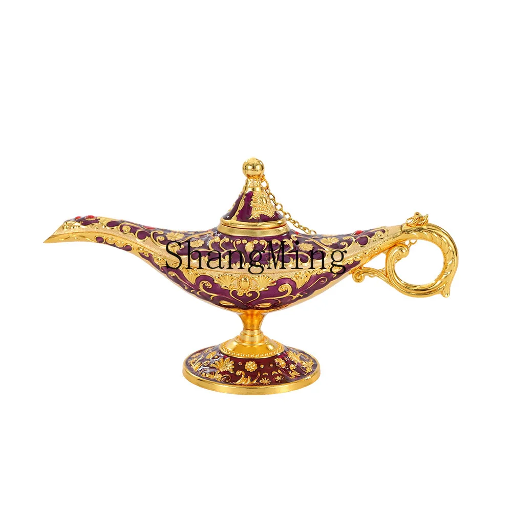 

PYH search banner magic lamp 12cm court wind magic lamp decorative ornament light luxury exquisite metal handicraft magic