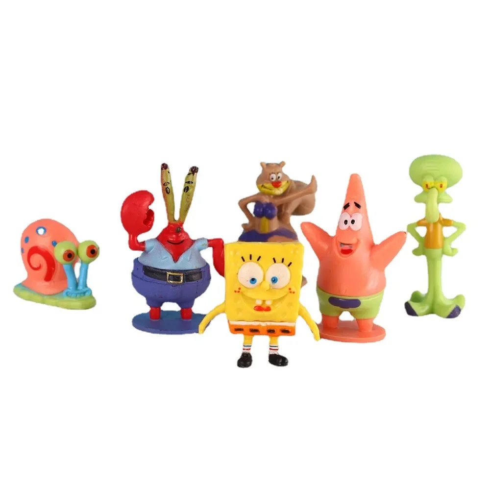 6pcs SpongeBob Fish Tank Decoration Cartoon Aquarium Doll Decorations Pineapple House Fish Shrimp Hideout Aquarium Decoration