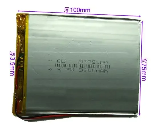 Batería de litio PDA para tableta doméstica de 3800mAh 3575100   batería de polímero de litio integrada de 3,7 V.