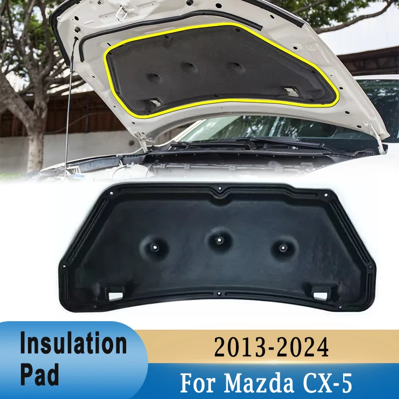 

Передний капот двигателя, изоляционный ватный коврик для Mazda CX-5 CX5 2013-2024 KB7W56681B, звукоизоляционный теплоизоляционный коврик