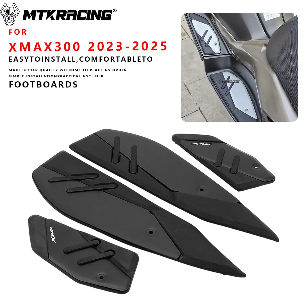 MTKRACING For YAMAHA XMAX300 2023-2025 Motorcycle Foot Pegs Plate Skidproof Pedal Plate Footrest Footpads