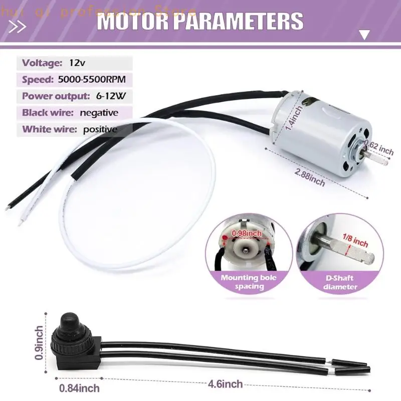 Reparatursatz für Fahrzeug-Dachentlüftungsventilatoren, 6-Zoll-weiße Flügel- und Motorbaugruppe mit Steuergeräte-Hardware für – Detail 7