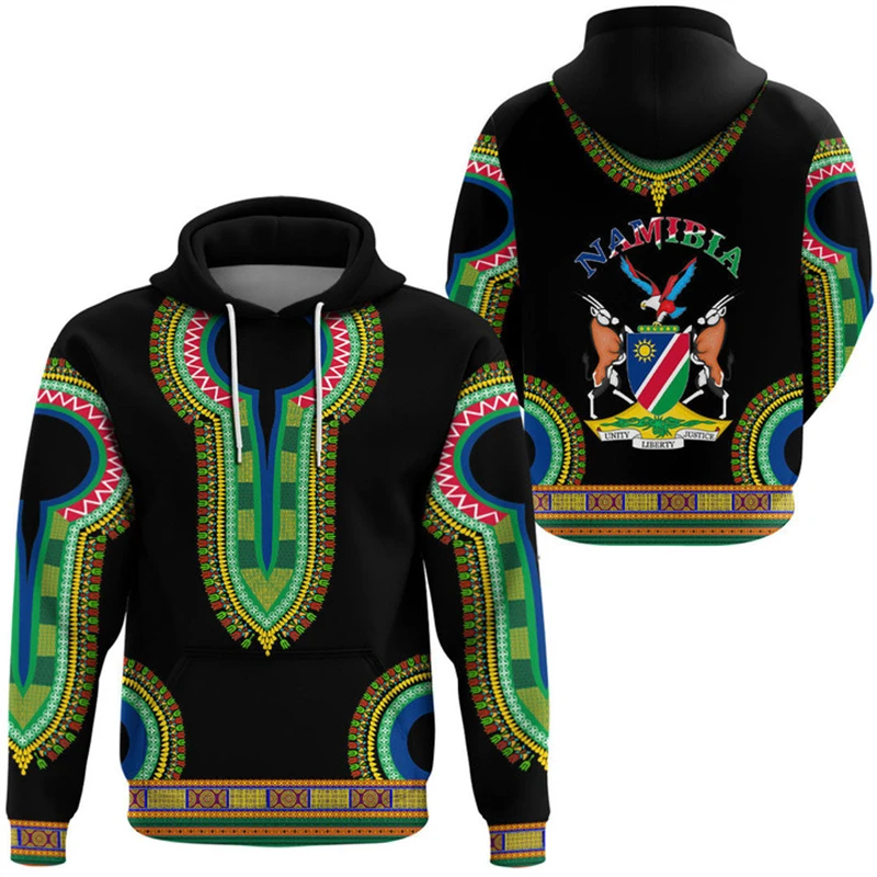 

Africa Country Namibia Graphic Sweatshirts Casual Boy Hoody Flag Map Dashiki Hoodies For Men Clothes National Emblem Tracksuit