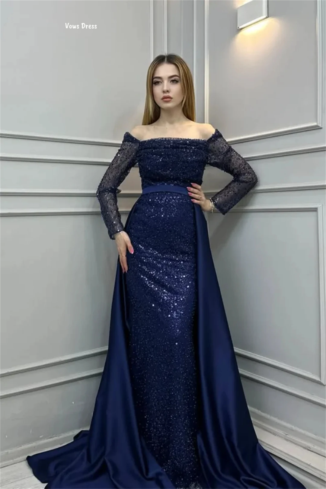 Vows Candle Robes De Abiti da cocktail Abito da sera Abiti eleganti da donna su misura per eventi speciali Gonna a coda di pesce con paillettes