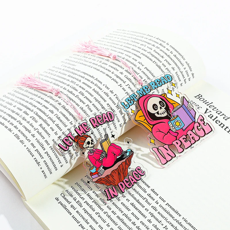 Funny Hallowmas Tassels Book Marks Personality Reading Markers Acrylic Bookmarks Teachers Kids Stationery School Supplies