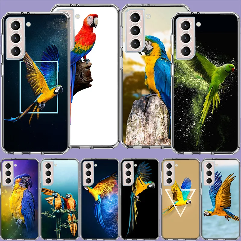 Parrot Bird Phone Case For Samsung Galaxy S24 S22 Ultra S21 S23 FE S20 S10 S9 S8 Plus S10E S7 Edge Cover Shell Coque