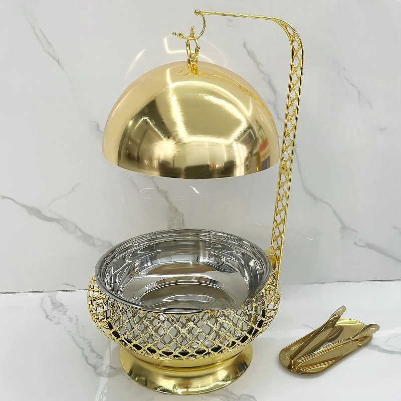 8/10L alcohol stove round hanging cover hotel restaurant stainless steel buffet stove