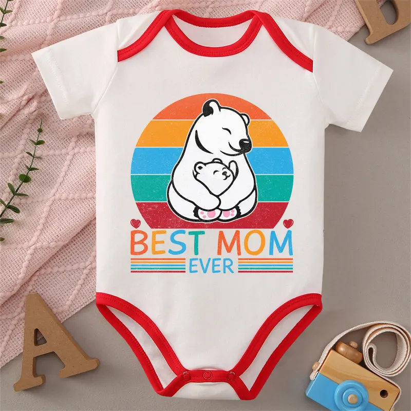 

100% Cotton Onesie Best Mom And Dad Ever Print Bodysuit Comfortable Cloth for Baby Jumpsuit for 0 To 12 Months Newborn