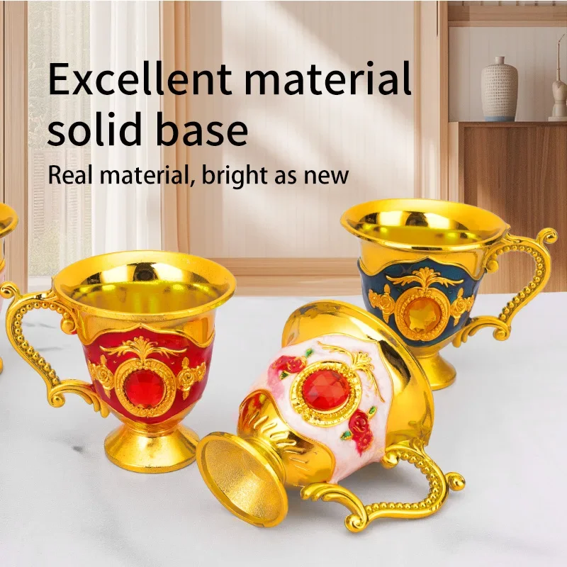 European and American Creative Household Metal Spirits Glass, Alloy Floral Gemstone Decoration, Classical Wine Set, Wholesale