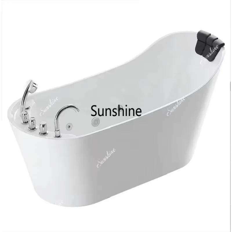 F Modern Bathroom Whirlpool Air Jet Bath Tub Free Standing Acrylic SPA Massage Bathtub With Shower Faucet White