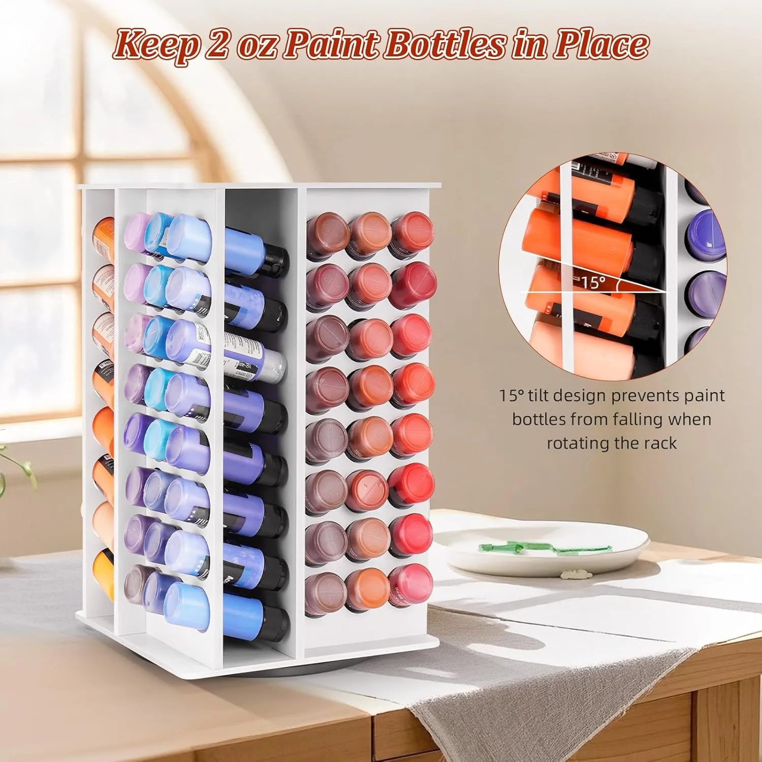 YFY 360 ° Rotary Storage Rack Desktop Rotary Shelf Storage Box Arts and Crafts Pigment Bottle Finishing Rack