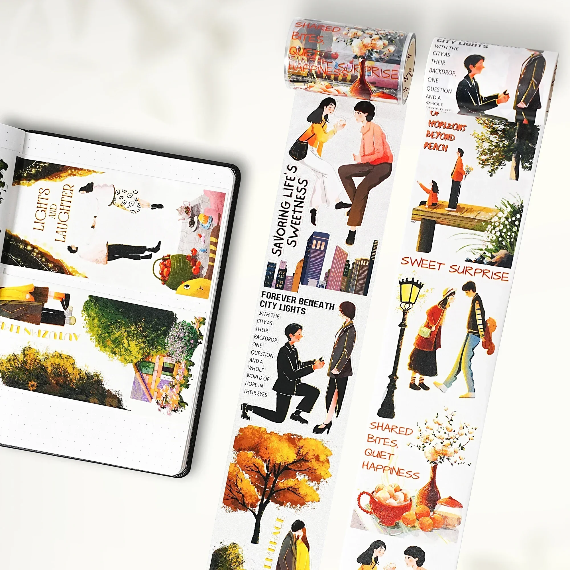 Лента Washi PET на День святого Валентина WT, новый любовный лист, исповедь, высечка для парных персонажей, универсальное украшение в стиле Ins Лента Washi PET на День святого Валентина WT, новый любовный лист, исповедь, высечка для парных персонажей, универсальное украшение в стиле Ins