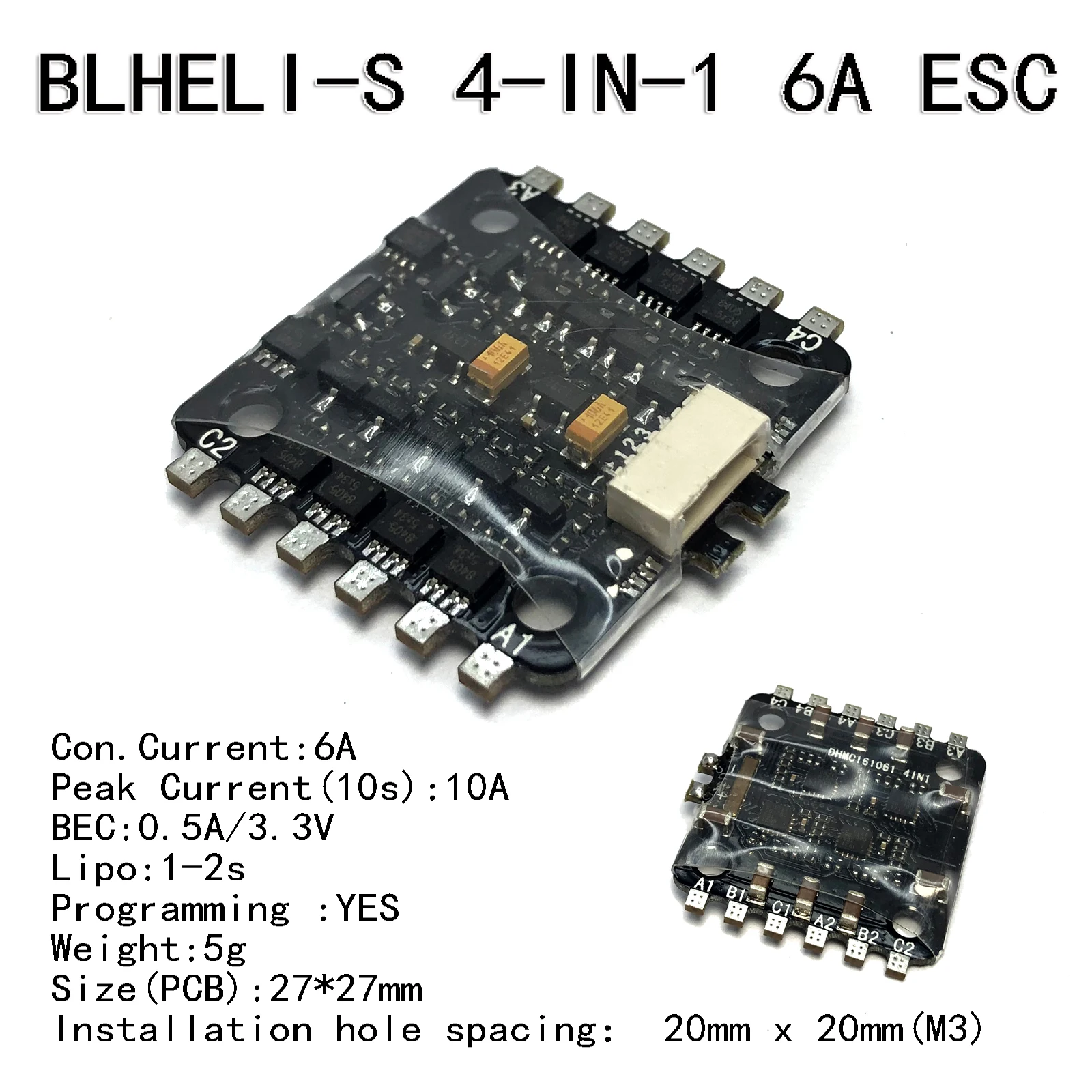 YSIDO 4 w 1 elektroniczny regulator prędkości 6A 20A 30A BLHELI-S ESC PWM sprzęt napęd silnika dla kreatora X220S FPV RC Drone