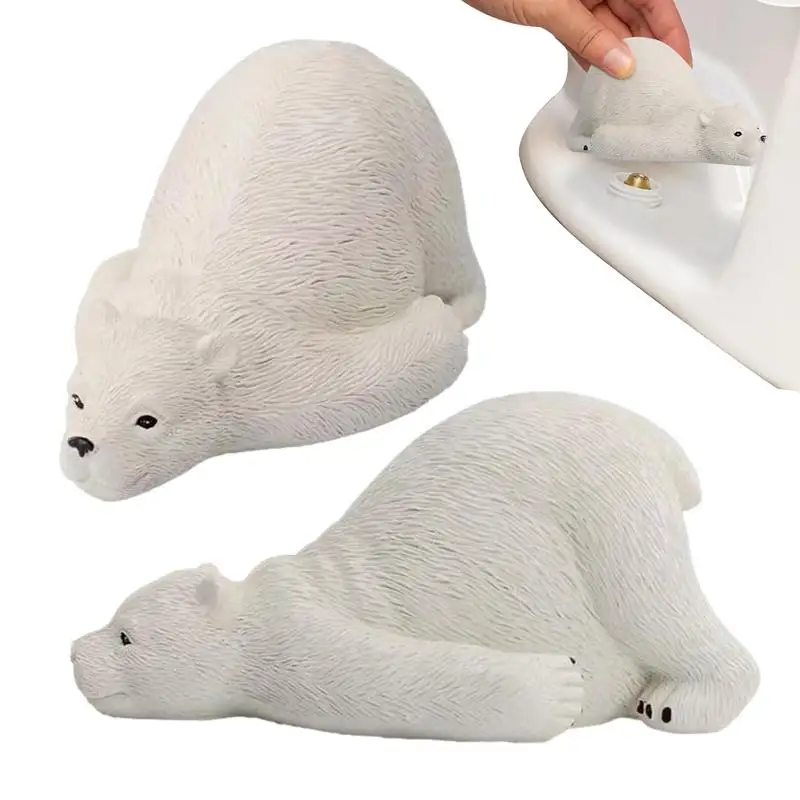 Toilet Screw Cover Caps 2 pcs Resin Polar Bear Shape Toilet Accessories Durable Toilet Bolt Caps Toilet Bolt Covers for Bathroom