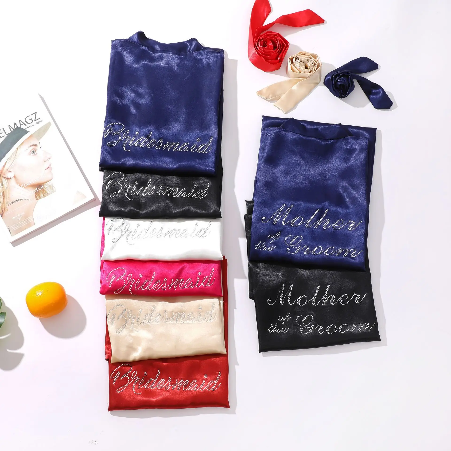 

Bridemaid Summer Thin Ice Silk Sleep Robe Women's Wedding Morning Gown Friend Cardigan Bathrobe Lightweight Home Clothes