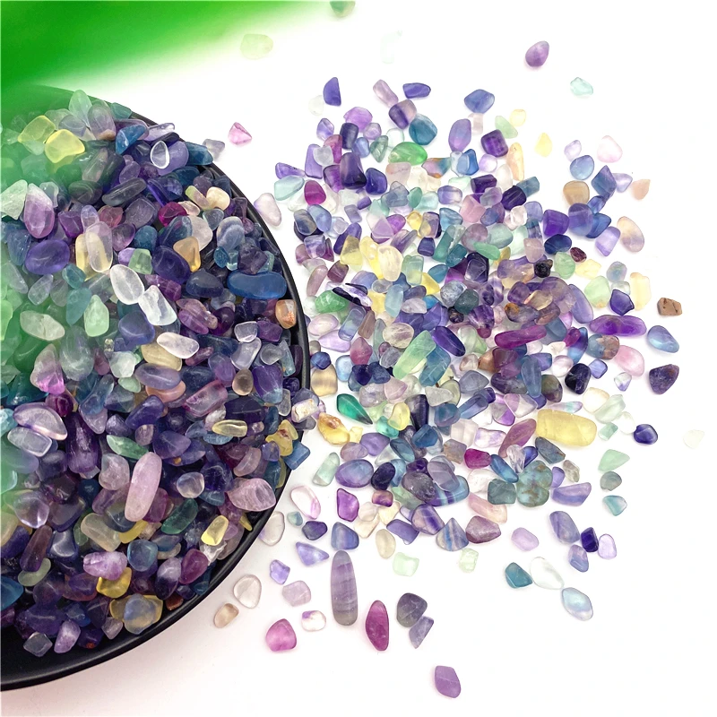 50g Natural Colorful Fluorite Gravel Rock Chips for Aquarium Home Decoration Accessories Natural Stones and Minerals