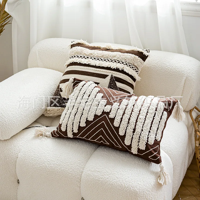 30x50/45x45cm Moroccan Boho Pillow Cover Handmade Ethnic Cushion Case Indian Southeast Style for Sofa Hotel Homestay Decor