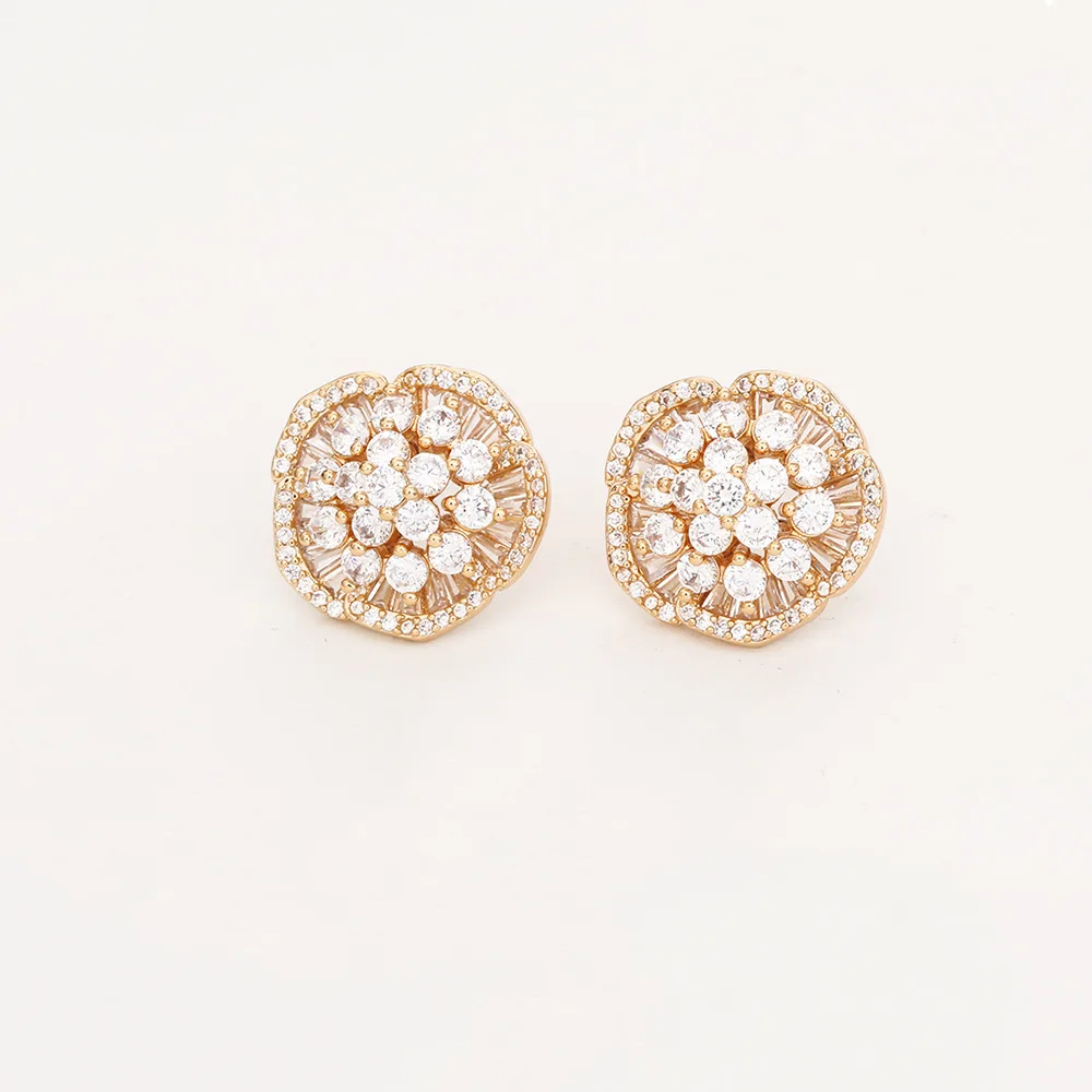 Light luxury super flash zircon flower earrings, high-end silver needles, exquisite fashion earrings, simple temperament earring