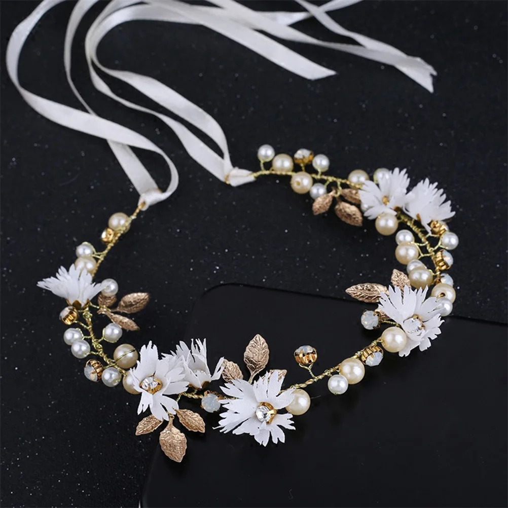 

Headband Adjustable Cloth Flower Crown For Floral Headdress Wedding Bridal Hair Accessories Floral Headdress